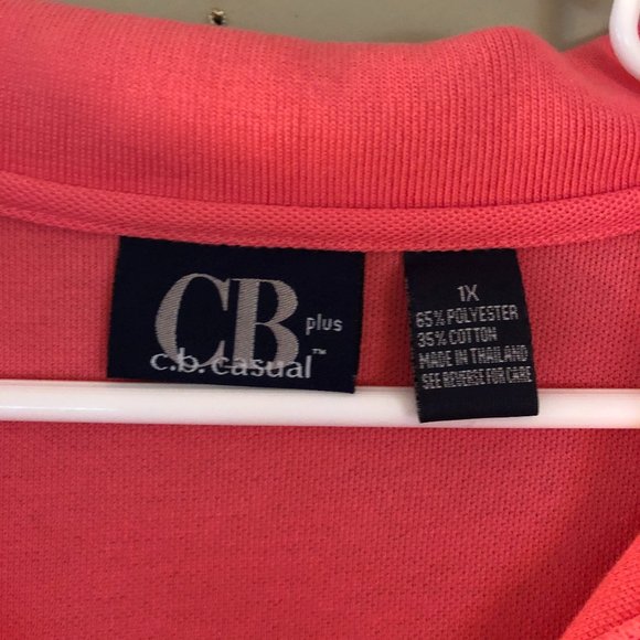 CB Plus women's coral polo Size 1X - Picture 2 of 5